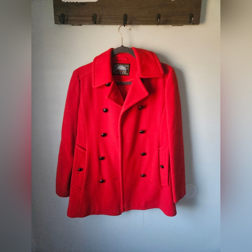 Mackintosh Red Wool Peacoat